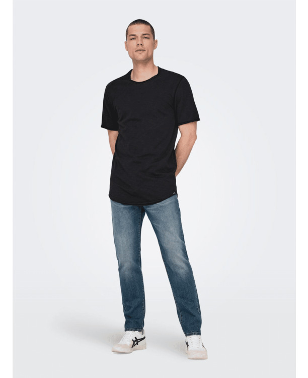 Lange lijn pasvorm O-hals korte mouwen (K/M) Heren