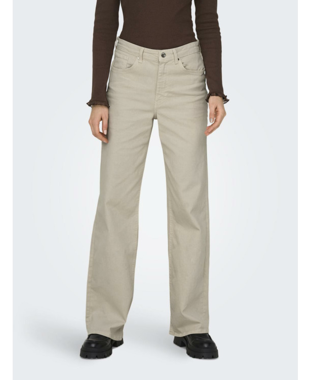 Wide Leg Fit Jeans met hoge taille en brede pasvorm en zakken aan de voorkant