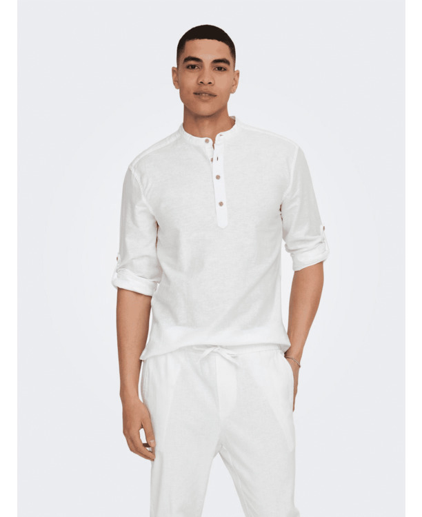Slim Fit China Kraag Lange Mouwen (L/M) Heren