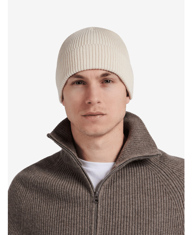 No Label Heren Muts Wit Beanie Organic Cotton Stretch