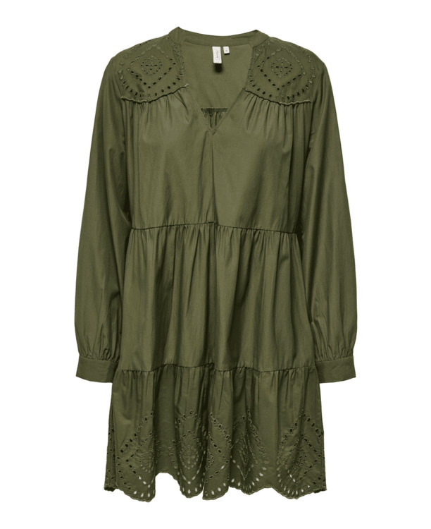 ONLOLIVIA LS EMB DETAIL DRESS WVN