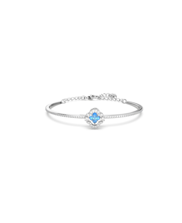 Una Sparkling Dc Bangle Rhodium shiny Arctic Blue White