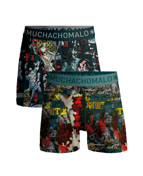 Heren 2-Pack Boxershorts Schaakspel