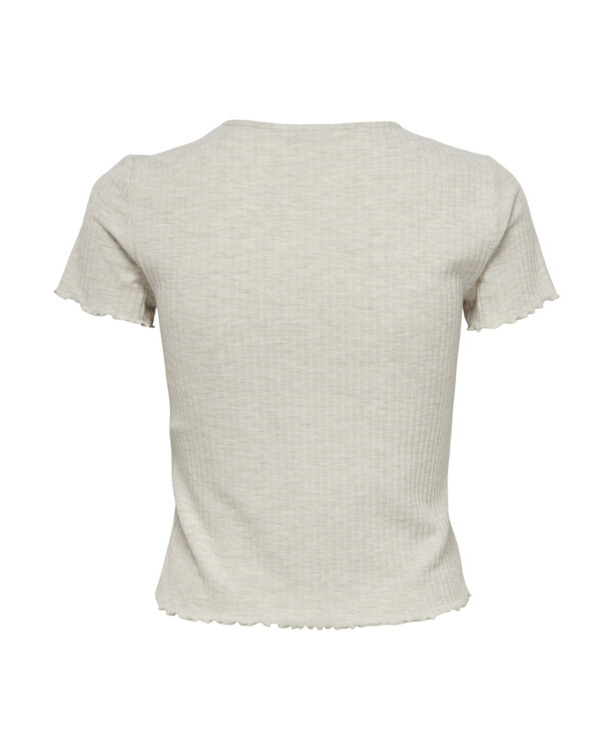 Regular Fit O-Neck Short Sleeves (S/S) Top met ronde hals voor dagelijks gebruik met ruches