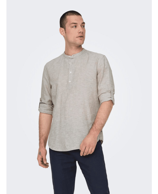 Slim Fit China Kraag Lange Mouwen (L/M) Heren