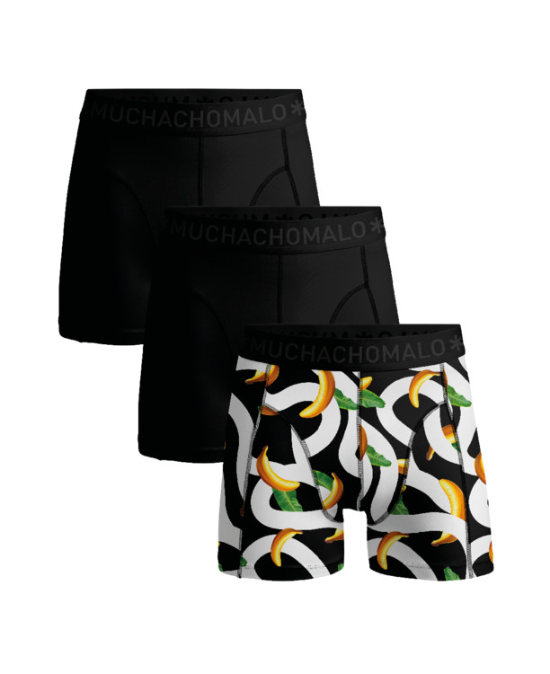 Heren 3-Pack Print/Black/Black