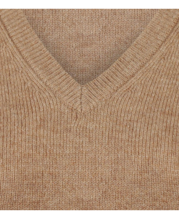 Steppin' Out Damestrui V-hals Lamswol Camel