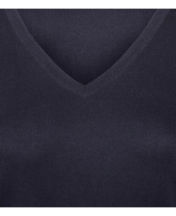Steppin' Out Damestrui Cotton Cashmere V-hals Navy