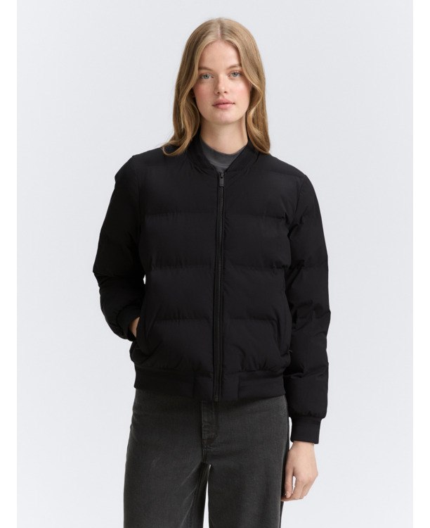 Gewatteerde jack met bomberkraag