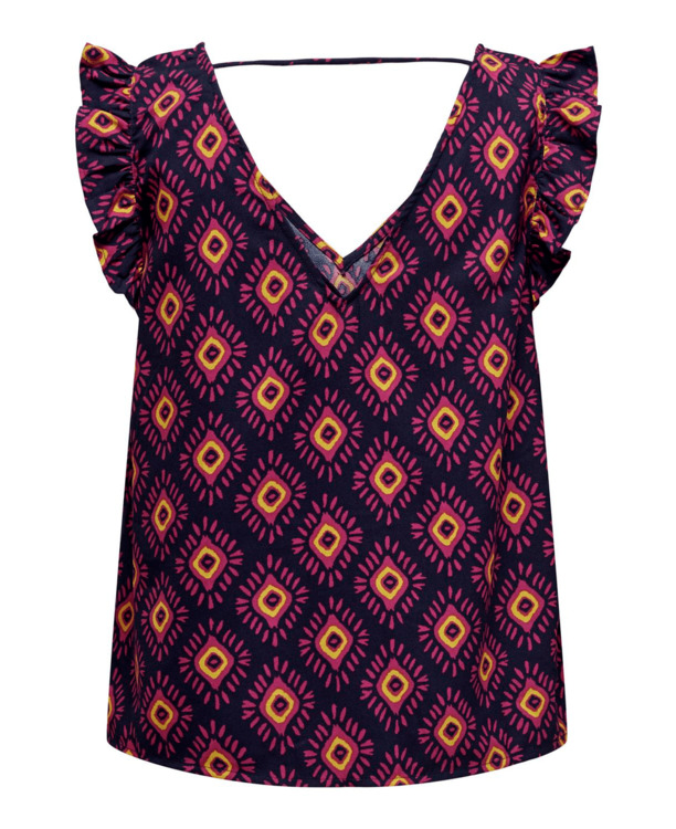 ONLLEAH S/S FRILL TOP CS PTM