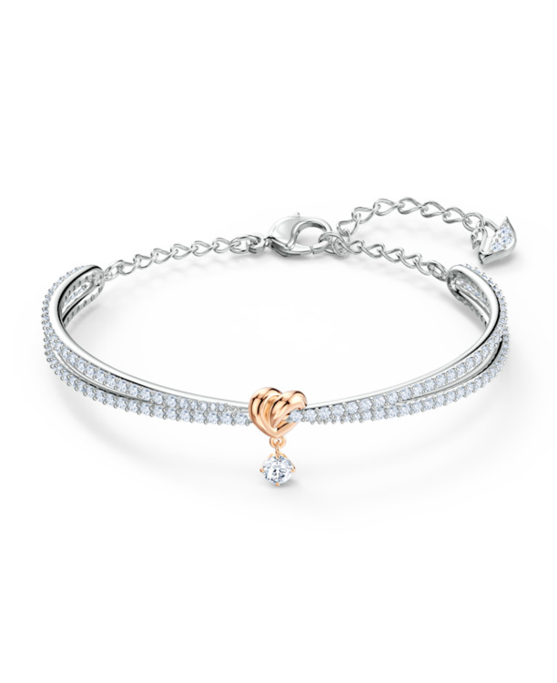 Lifelong Hrt Bangle Mixed Plating White