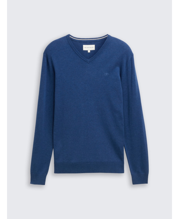 Gebereide trui met V-hals