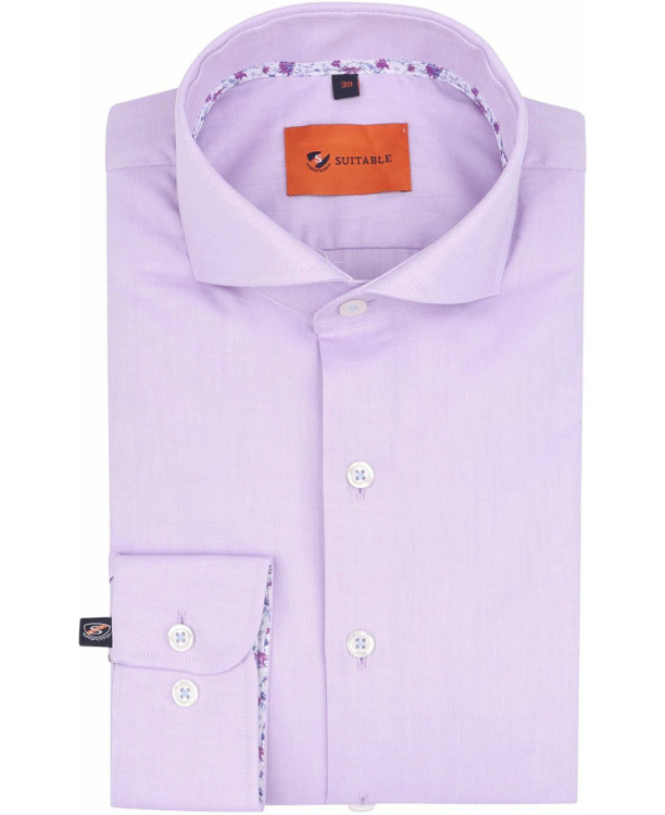 Suitable Overhemd Twill Paars