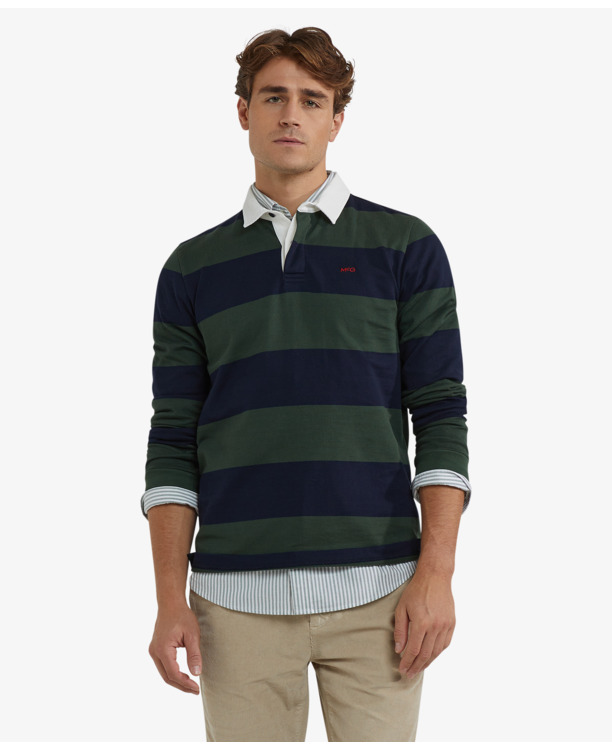 Striped Rugby 100% Cotton Heren