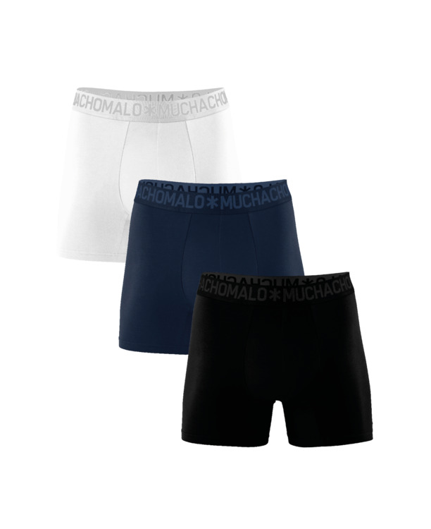 Heren 3-Pack Bamboe Boxershorts Effen Black/Blue/White