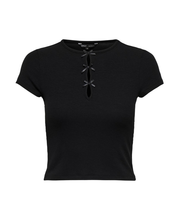 Regular Fit O-Neck Short Sleeves (S/S) T-shirt met strikdetail voor dagelijks gebruik