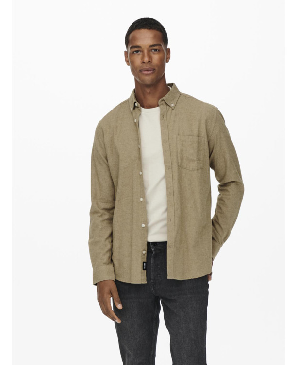 Slim Fit Button Down Kraag Lange Mouwen (L/M) Heren