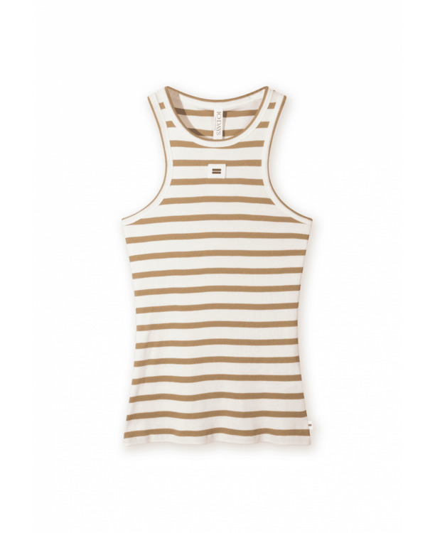10DAYS Dames rib gestreept singlet tank top 100% katoen