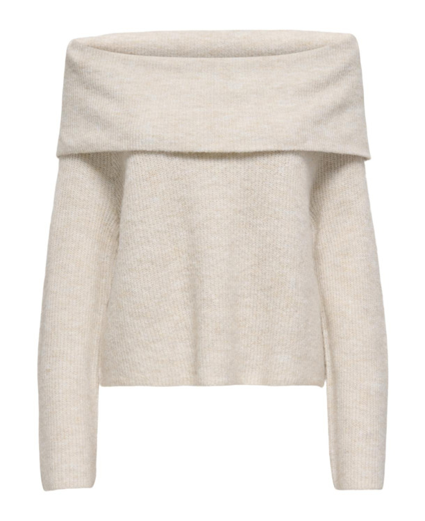 Loose Fit High Neck Long Sleeves (L/S) Gebreide trui met lange mouwen en losse pasvorm
