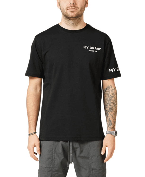 MIJN MERK OMGEKEERD LOGO ZWART T-SHIRT MANNEN