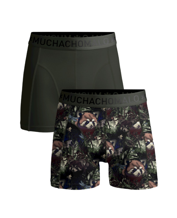 Heren 2-pack Boxershorts print/effen Print/Grey