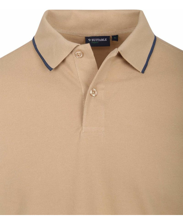 Suitable Respect Polo Tip Ferry Beige