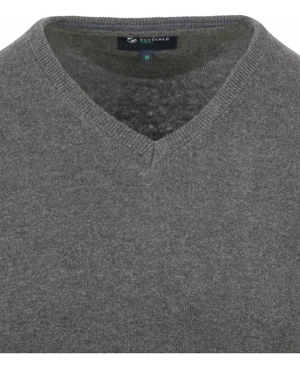 Suitable Respect Vinir Pullover Melange Antraciet