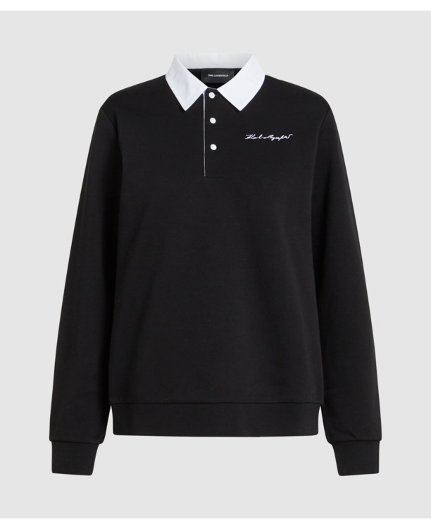 POPLIN COLLAR SWEATSHIRT