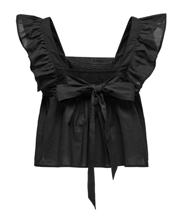 Relaxed Fit Square Neck Sleeveless (S/L) Mouwloze top met vierkante hals en trekkoord