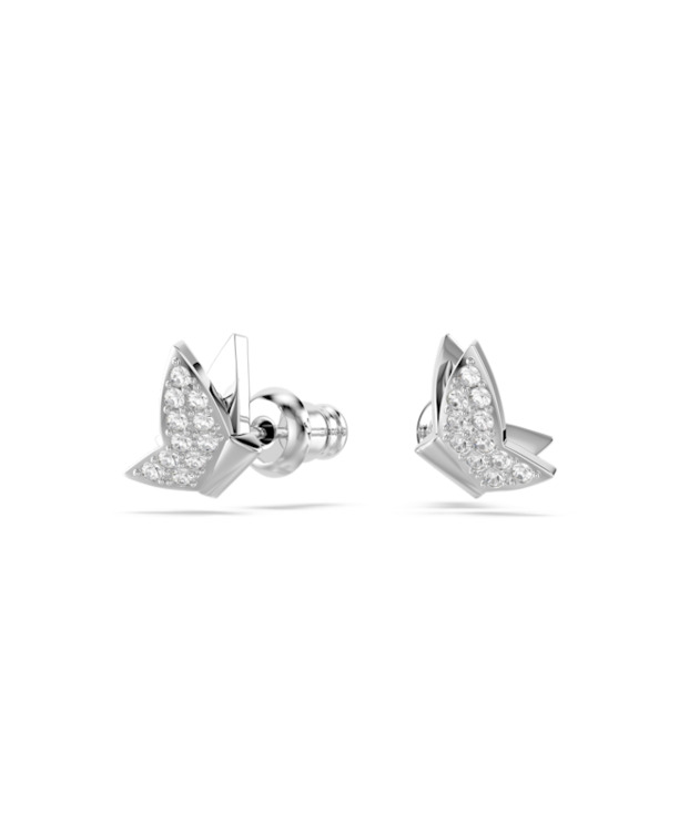 Idyllia Lilia Pierced Earrings Stud Rhodium shiny Crystal