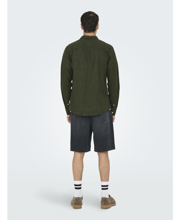 Slim Fit Overhemdkraag Lange Mouwen (L/M) Heren