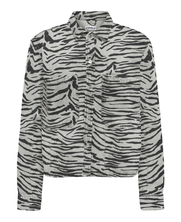 ONLCASSIE LS ZEBRA SHIRT DNM SIK