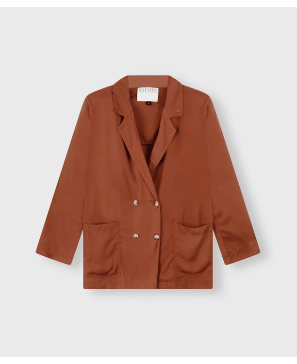 double breasted satin blazer