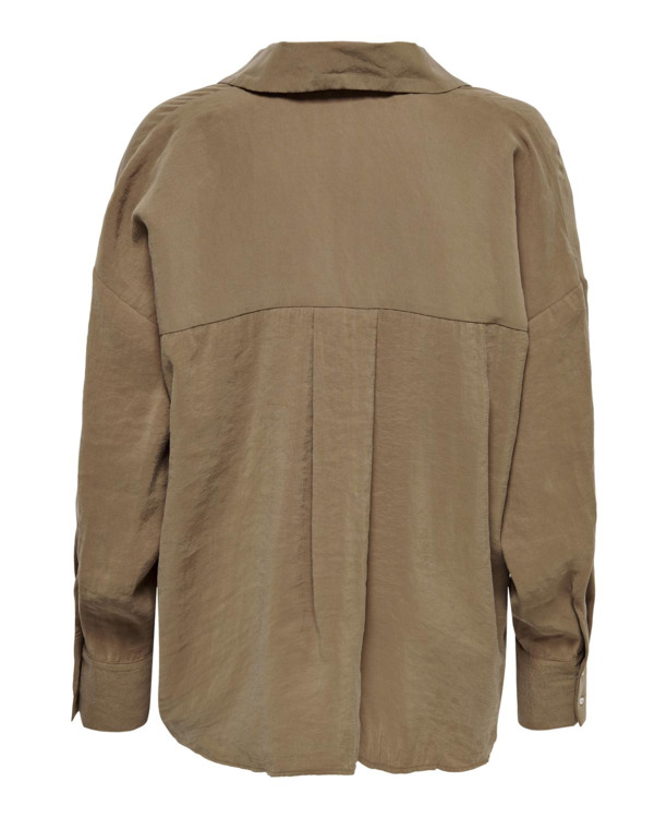 Oversize Fit Shirt Collar Long Sleeves (L/S) Oversized fit overhemd met knoopsluiting en langer op de rug