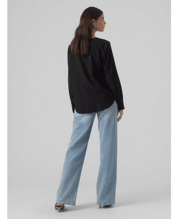 VMLENA LS PLEAT TOP WVN NOOS