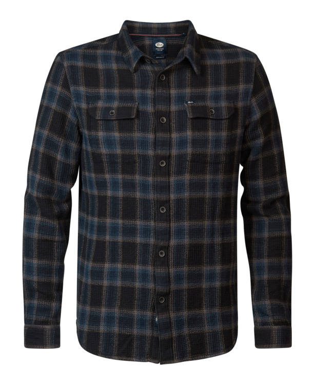 Men Shirt Long Sleeve Check