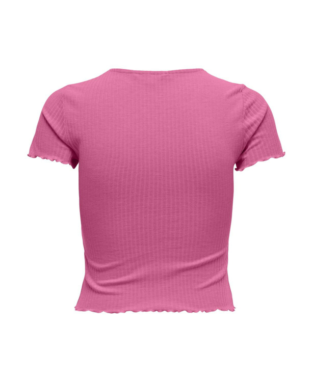 Regular Fit O-Neck Short Sleeves (S/S) Top met ronde hals voor dagelijks gebruik met ruches