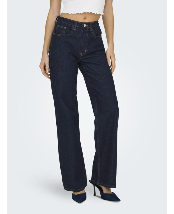 Wide Leg Fit Jeans met wijde pasvorm met zakken aan de voorkant en hoge taille