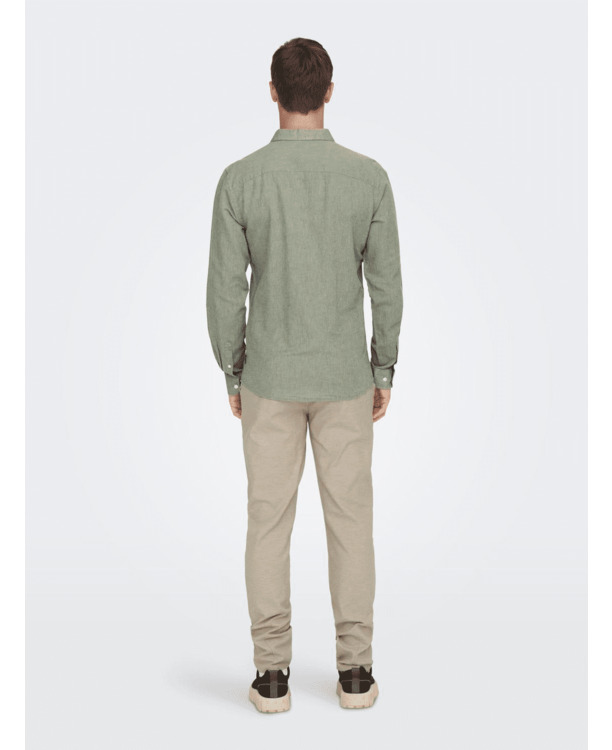 Slim Fit Overhemdkraag Lange Mouwen (L/M) Heren