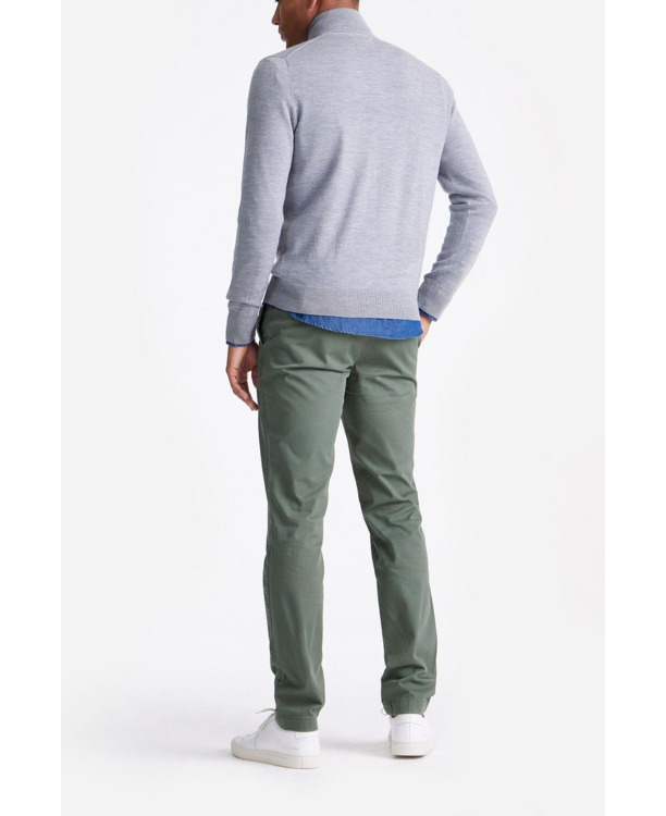 King Essentials The Michael Half Zip Pull Merino Grijs