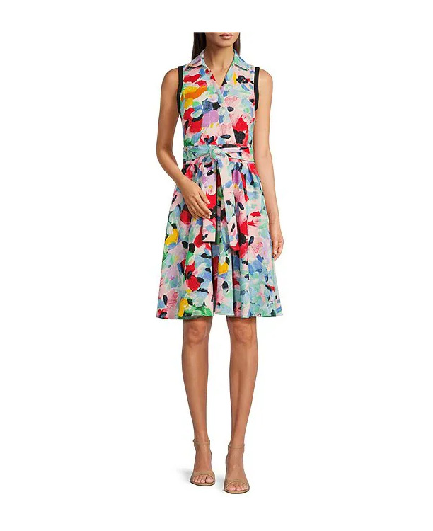 FLORAL TWEED SHIRT DRESS