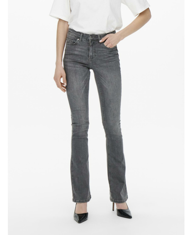 Flared Fit Jeans met hoge taille met wijd uitlopende pasvorm en ritssluiting