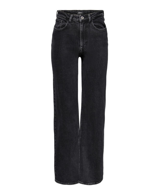 Wide Leg Fit Jeans met wijde pasvorm en hoge taille en achterzakken