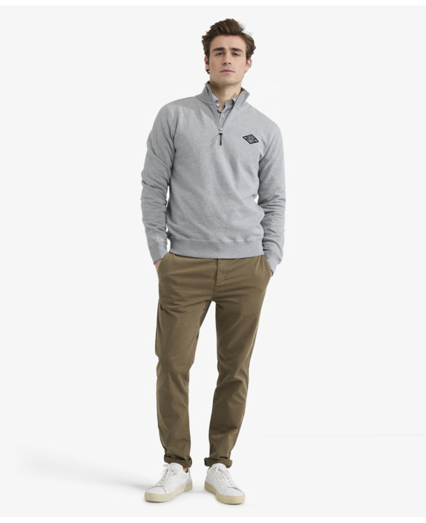 Zip Mock Sweatshirt 100% Cotton Heren