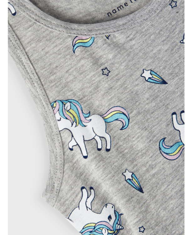 NMFTANK TOP 2P GREY MELANGE UNICORN NOOS