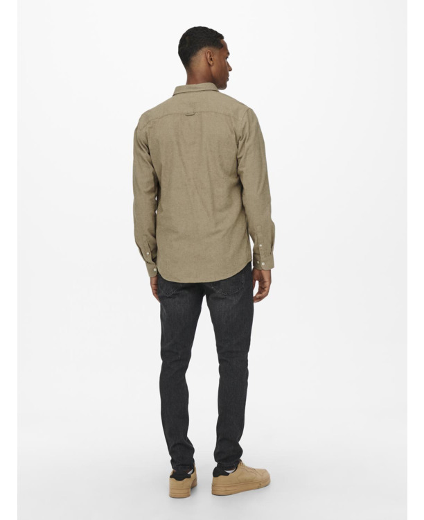 Slim Fit Button Down Kraag Lange Mouwen (L/M) Heren