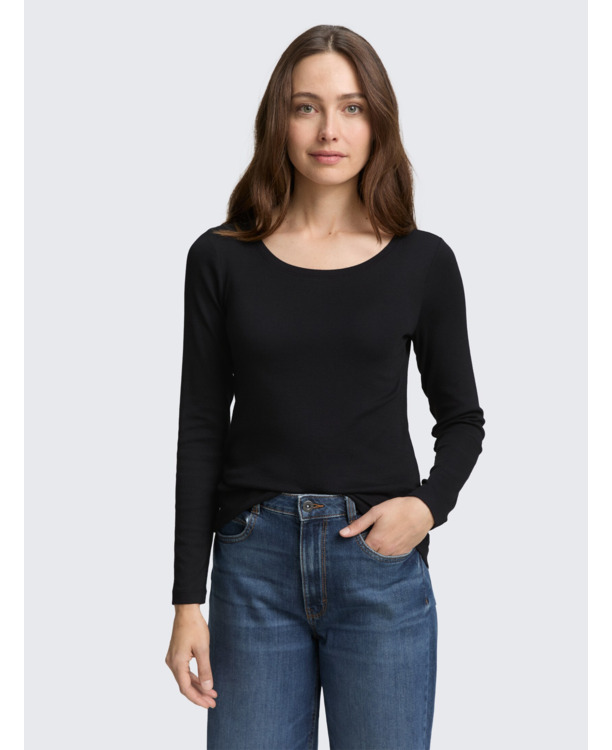 Basic shirt met lange lippen