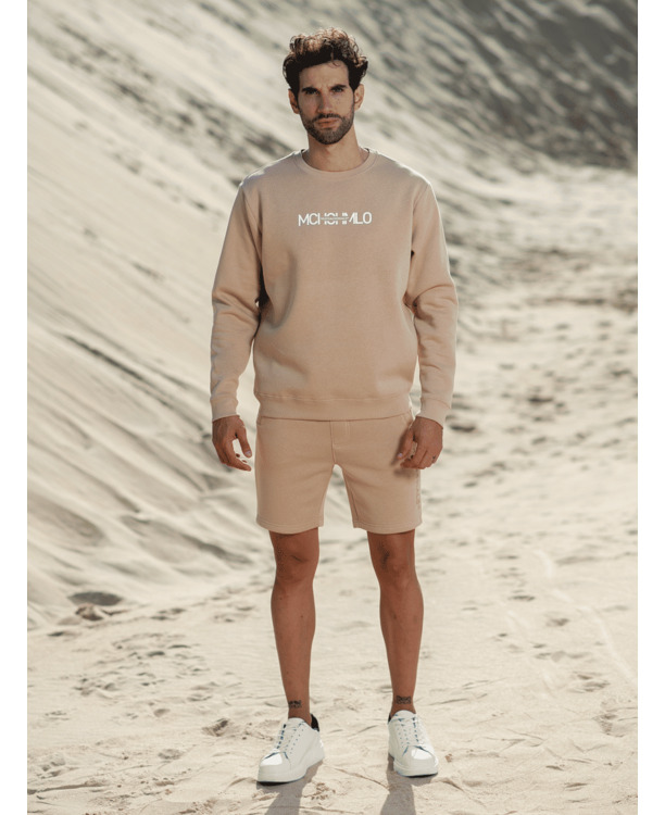 Mannen Print Trui Zand Sand