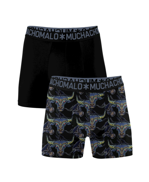 Heren 2-Pack Bull Boxer Shorts print/solid Print/Black