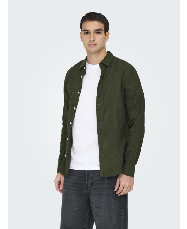 Slim Fit Overhemdkraag Lange Mouwen (L/M) Heren